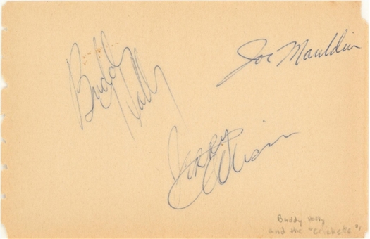 Buddy Holly And The Crickets Multi Signed Album Page With 3 Signatures (JSA)